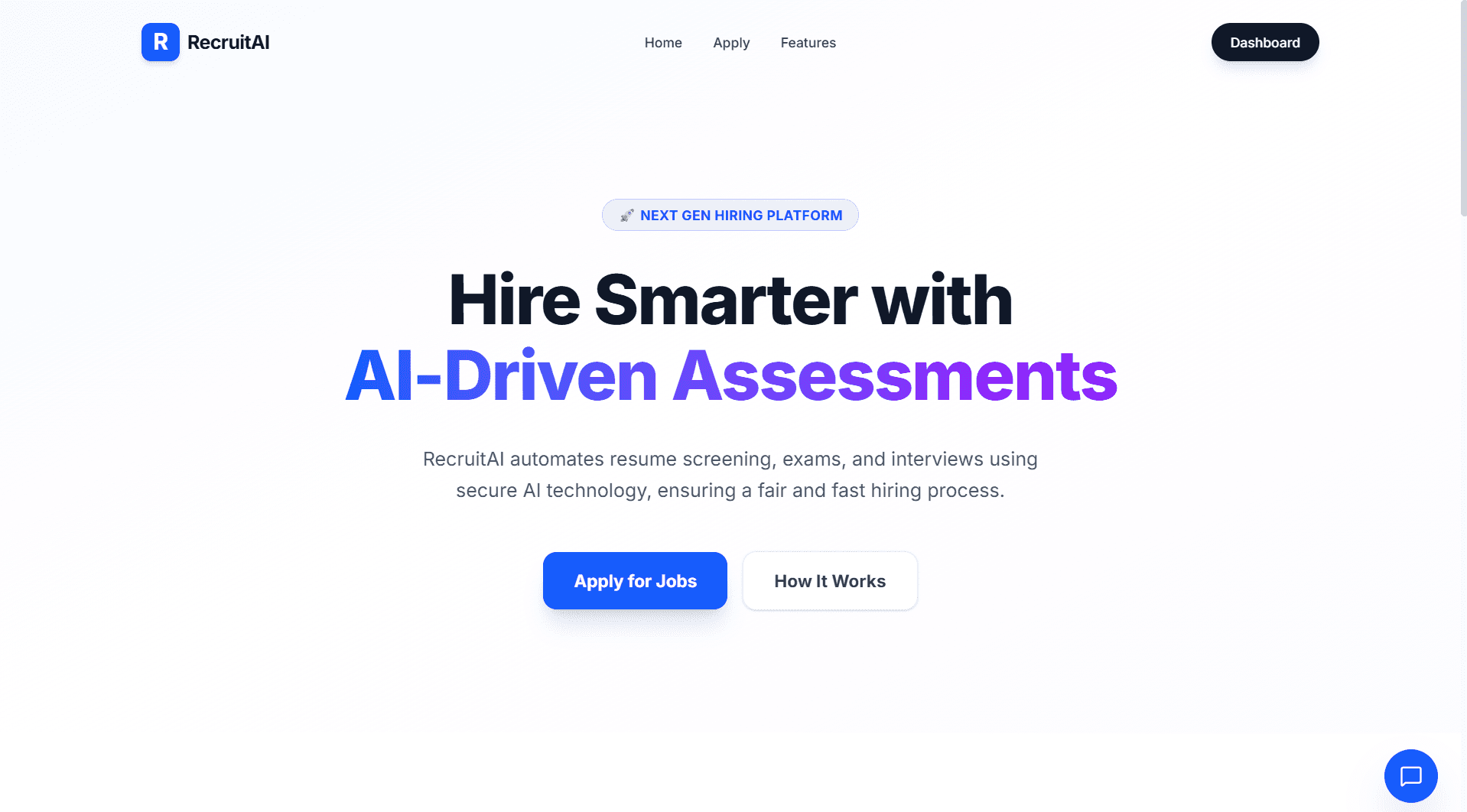 RecruitAI interface